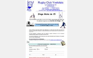 Stage U15 pendant les vacances...